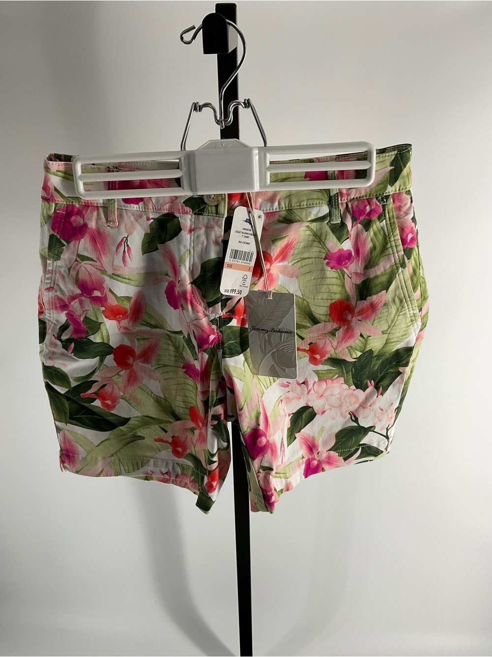 Tommy Bahama Tropical Floral Linen-Blend Shorts in Pink & Green